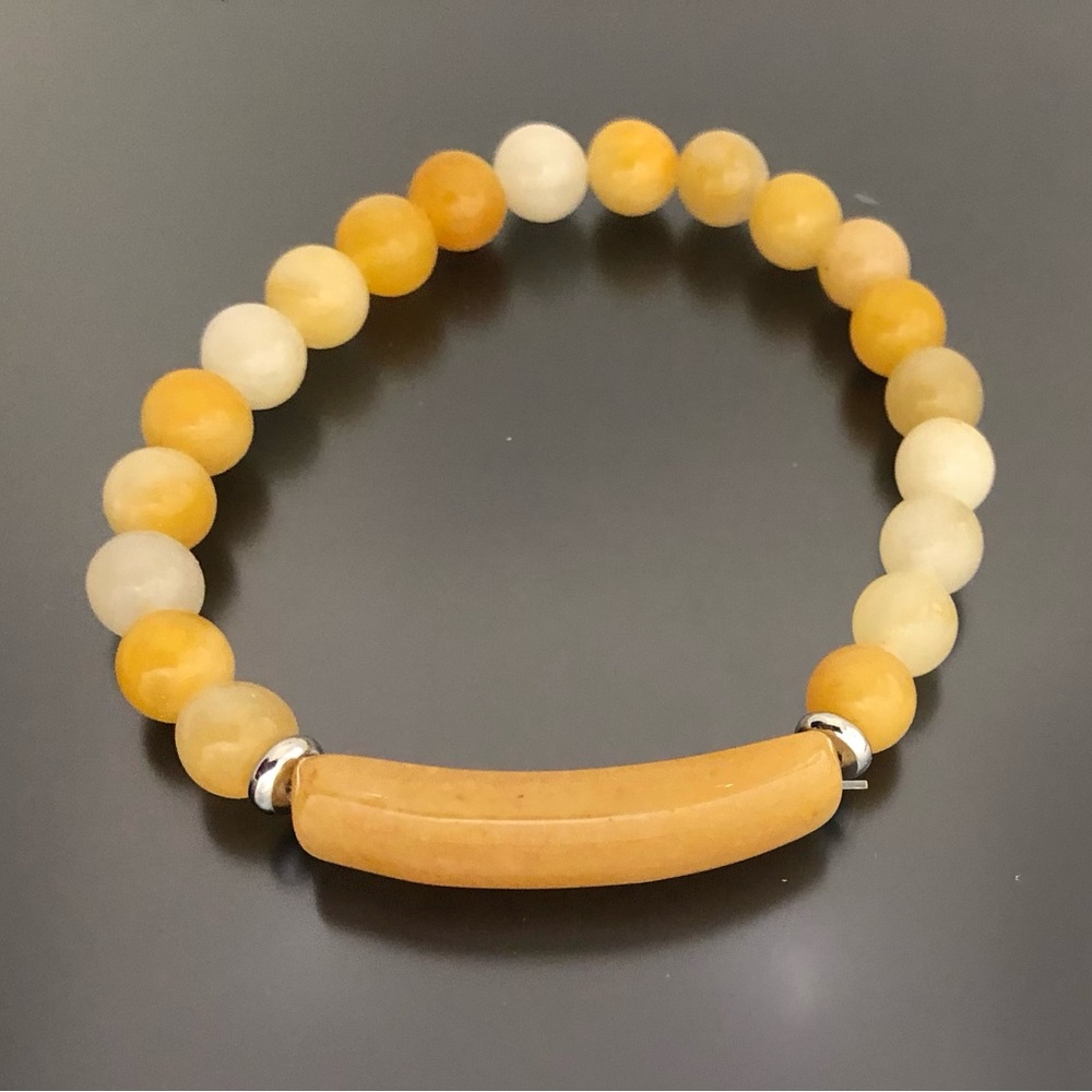 Yellow Topaz Bracelet 8mm beads Stretchable Bracelet
